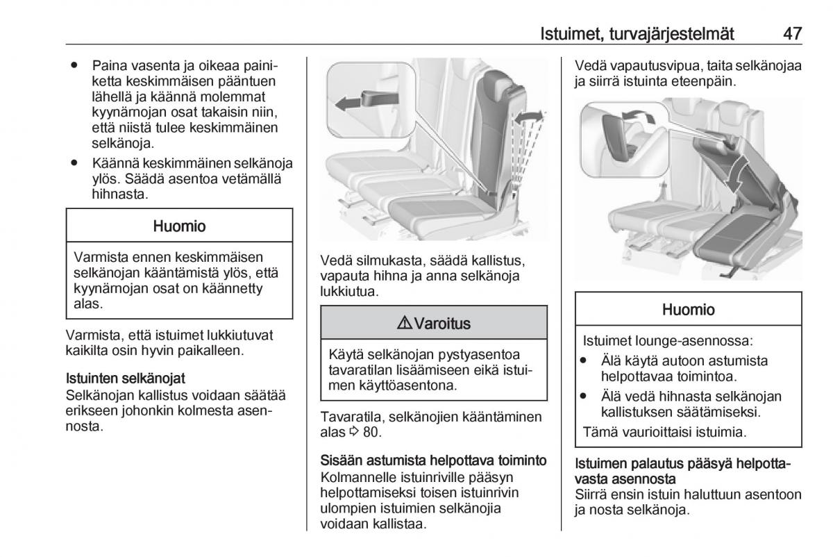 Opel Zafira C FL omistajan kasikirja / page 49