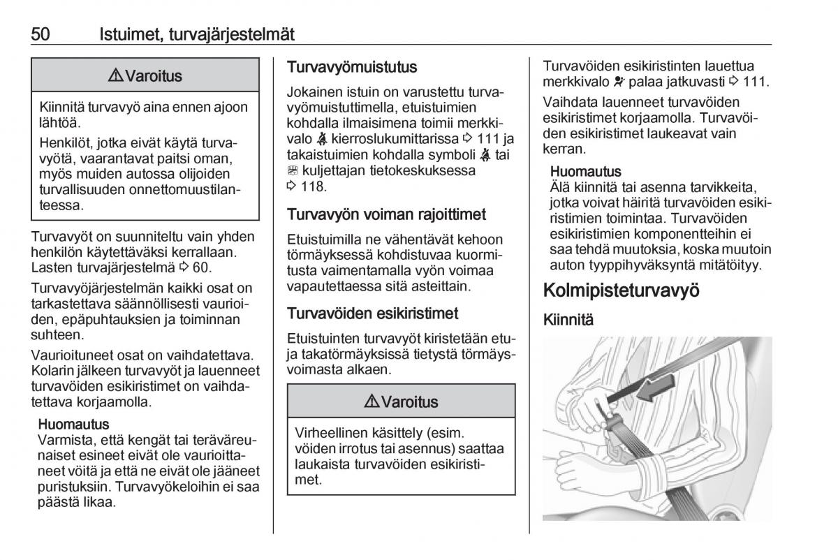 Opel Zafira C FL omistajan kasikirja / page 52