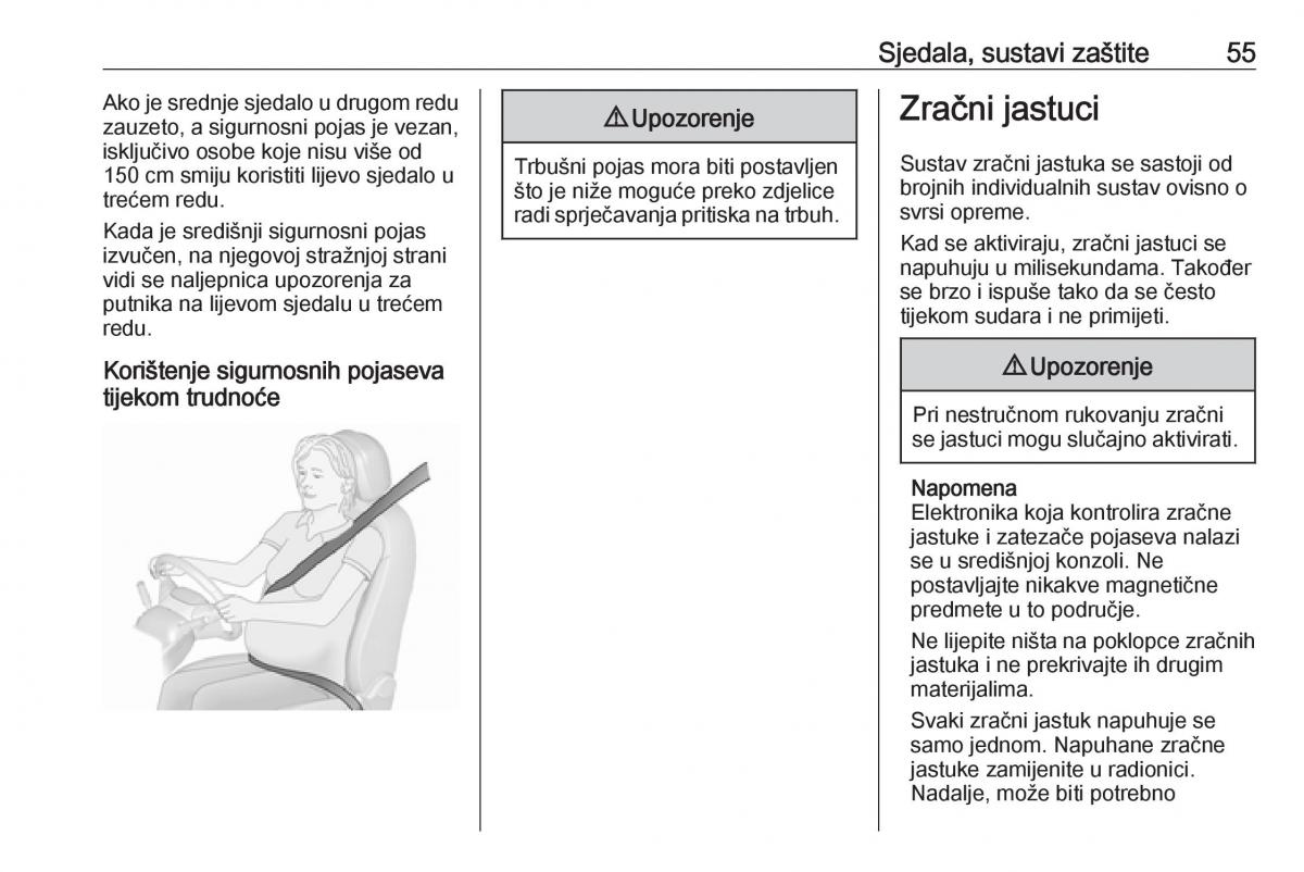 Opel Zafira C FL vlasnicko uputstvo / page 57