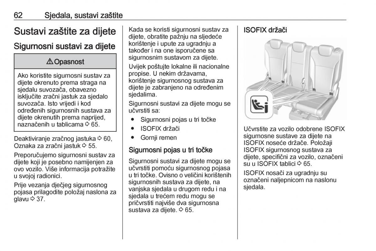 Opel Zafira C FL vlasnicko uputstvo / page 64