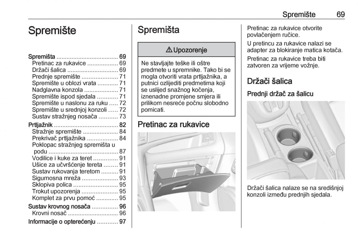 Opel Zafira C FL vlasnicko uputstvo / page 71