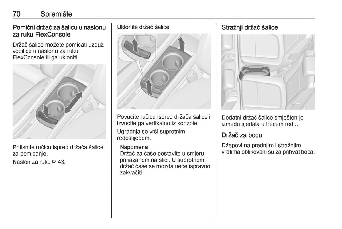 Opel Zafira C FL vlasnicko uputstvo / page 72