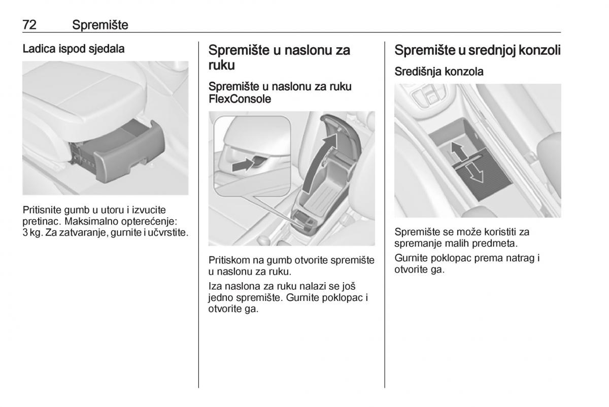 Opel Zafira C FL vlasnicko uputstvo / page 74