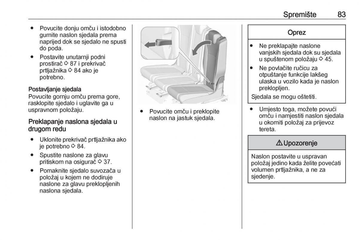 Opel Zafira C FL vlasnicko uputstvo / page 85