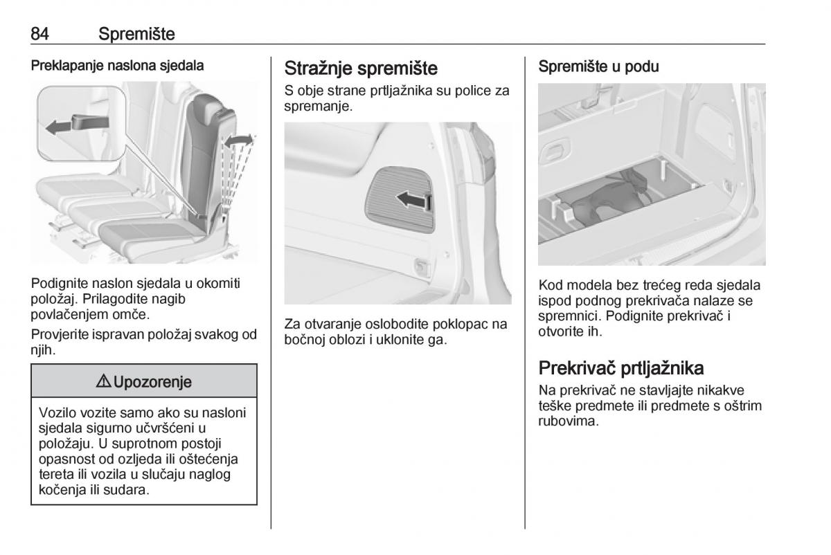 Opel Zafira C FL vlasnicko uputstvo / page 86