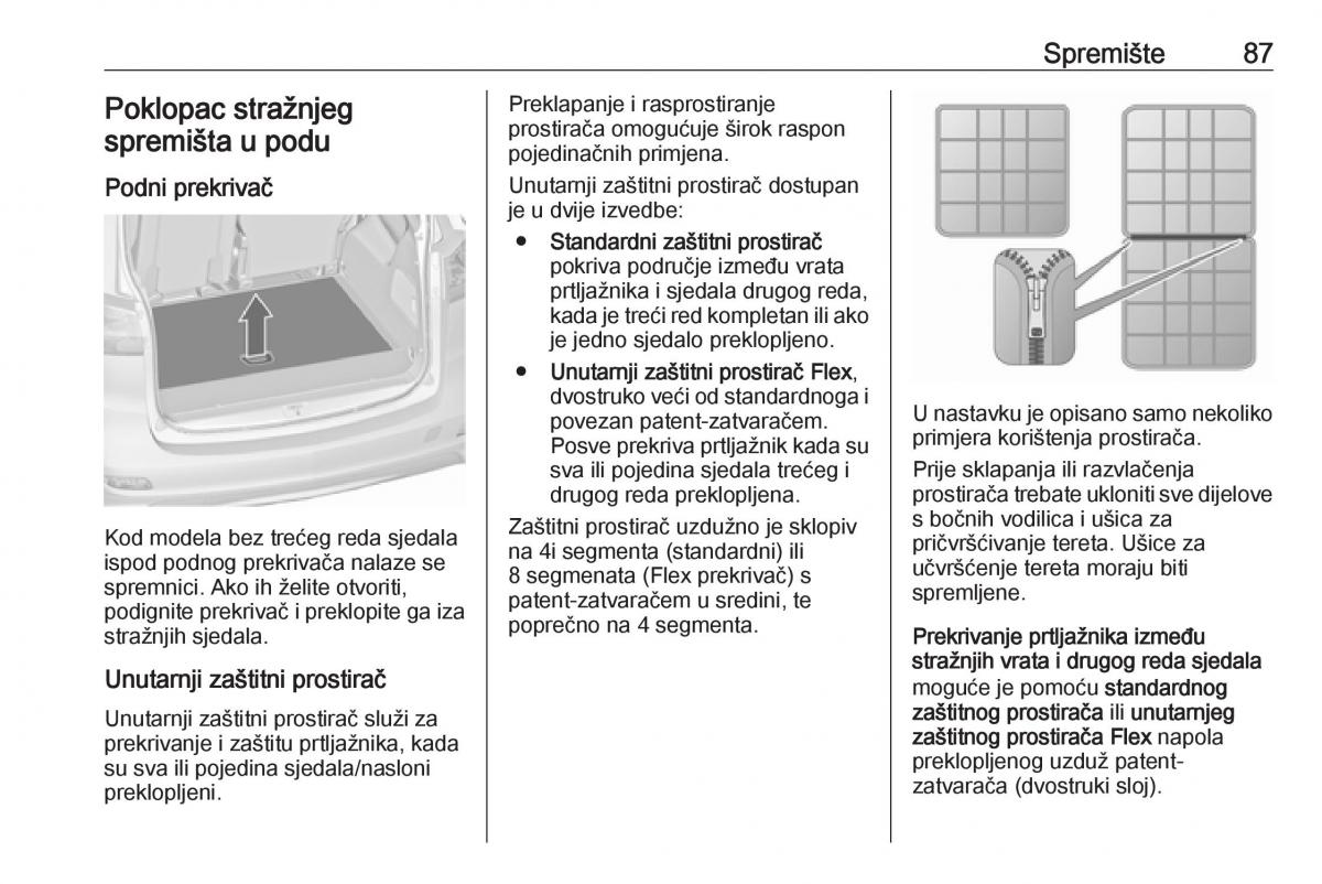 Opel Zafira C FL vlasnicko uputstvo / page 89