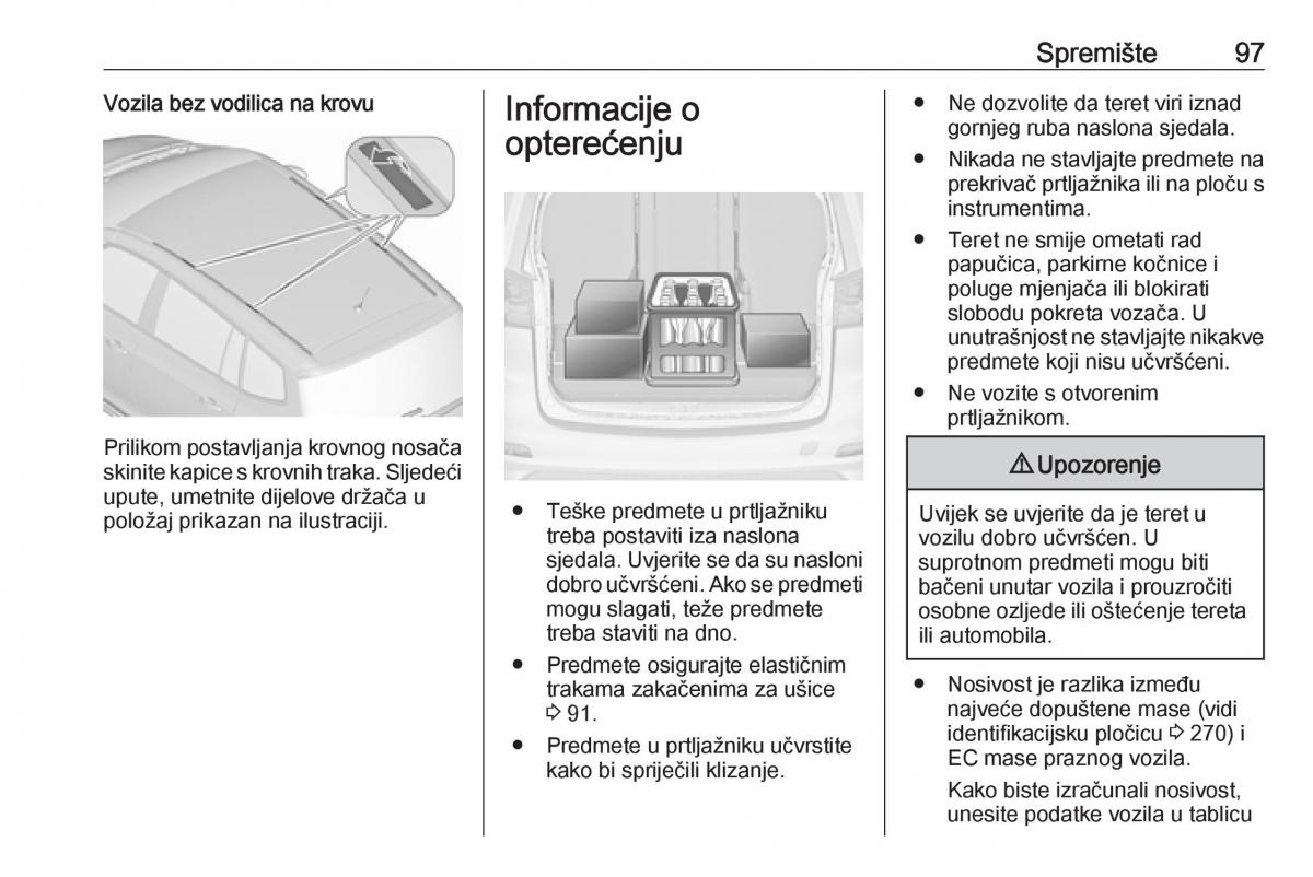 Opel Zafira C FL vlasnicko uputstvo / page 99