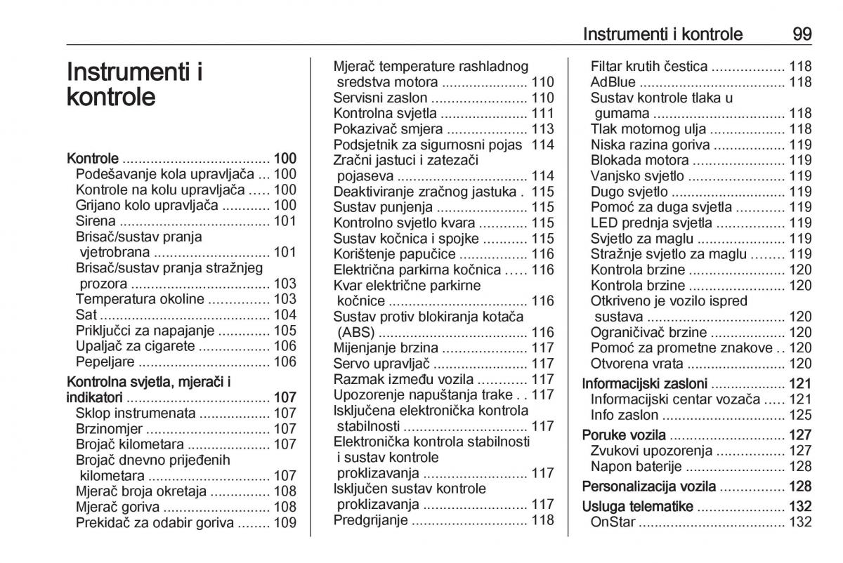 Opel Zafira C FL vlasnicko uputstvo / page 101