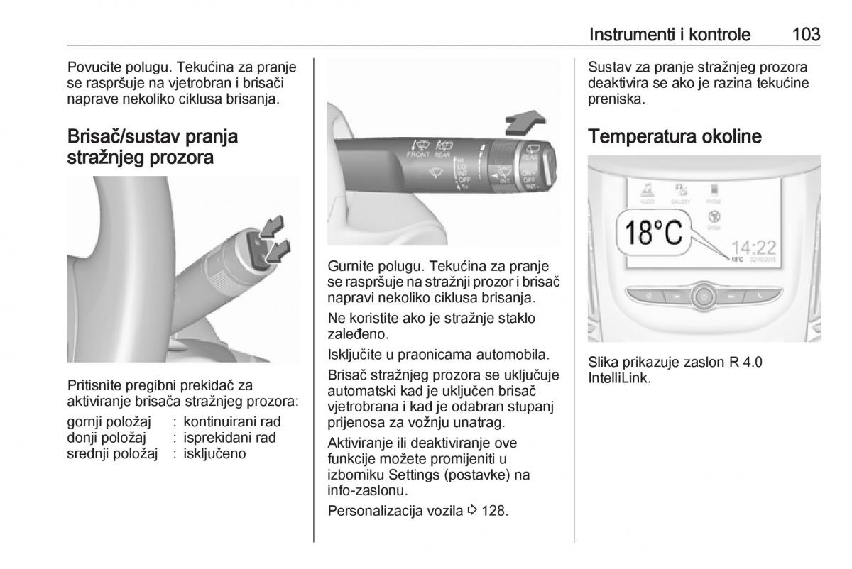 Opel Zafira C FL vlasnicko uputstvo / page 105