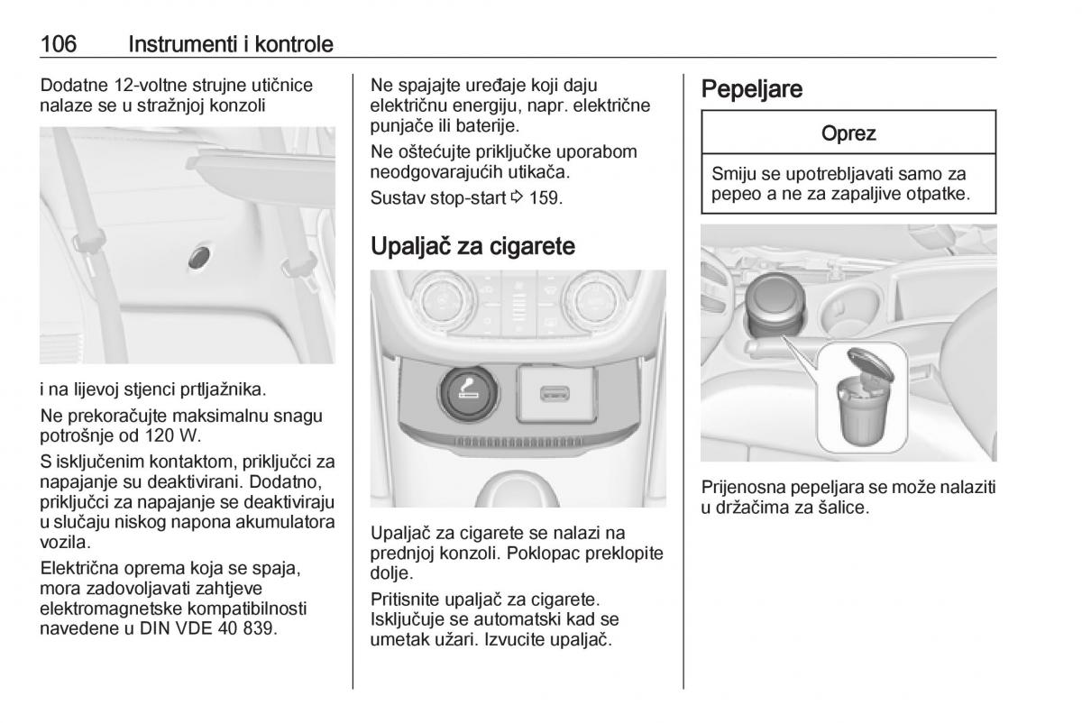 Opel Zafira C FL vlasnicko uputstvo / page 108