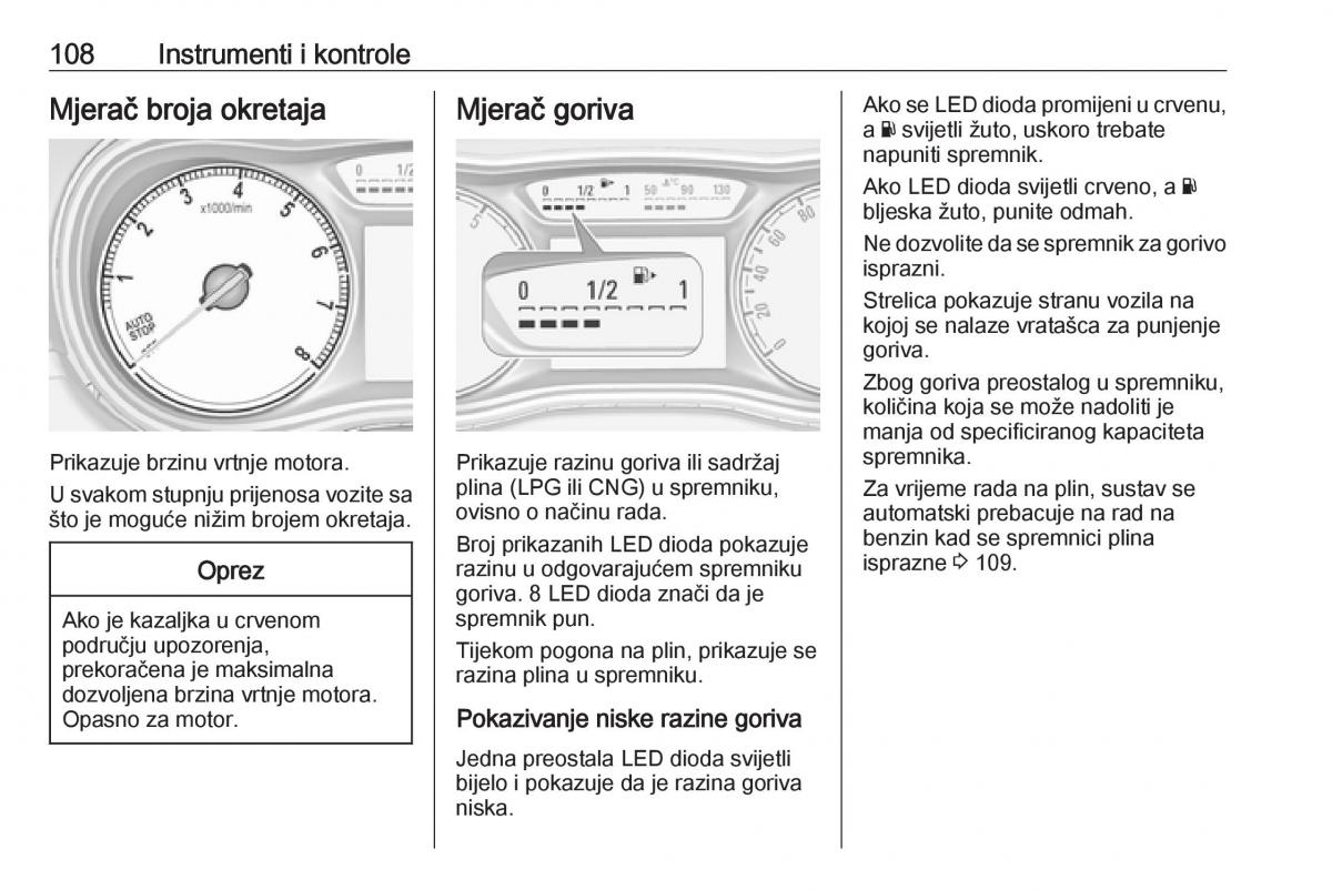 Opel Zafira C FL vlasnicko uputstvo / page 110