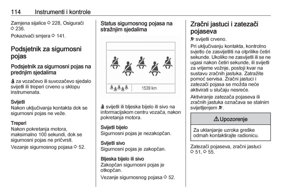 Opel Zafira C FL vlasnicko uputstvo / page 116