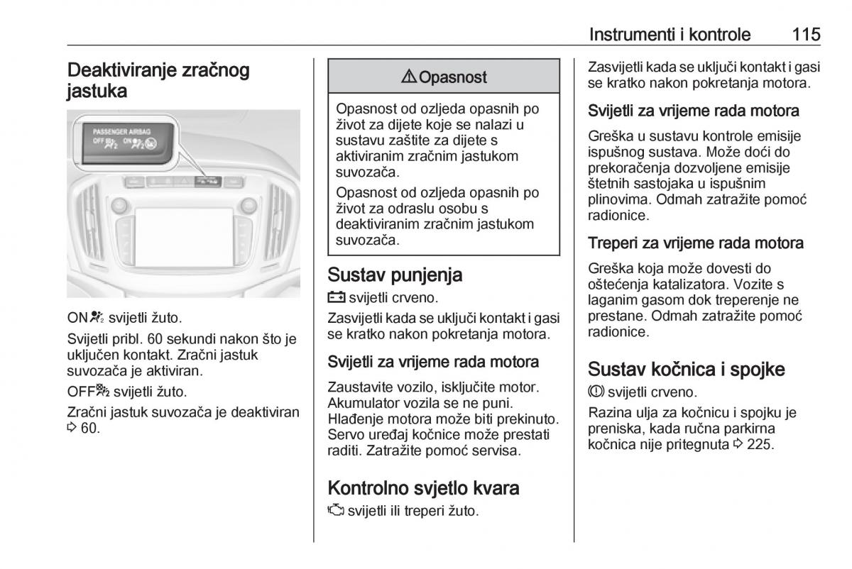 Opel Zafira C FL vlasnicko uputstvo / page 117