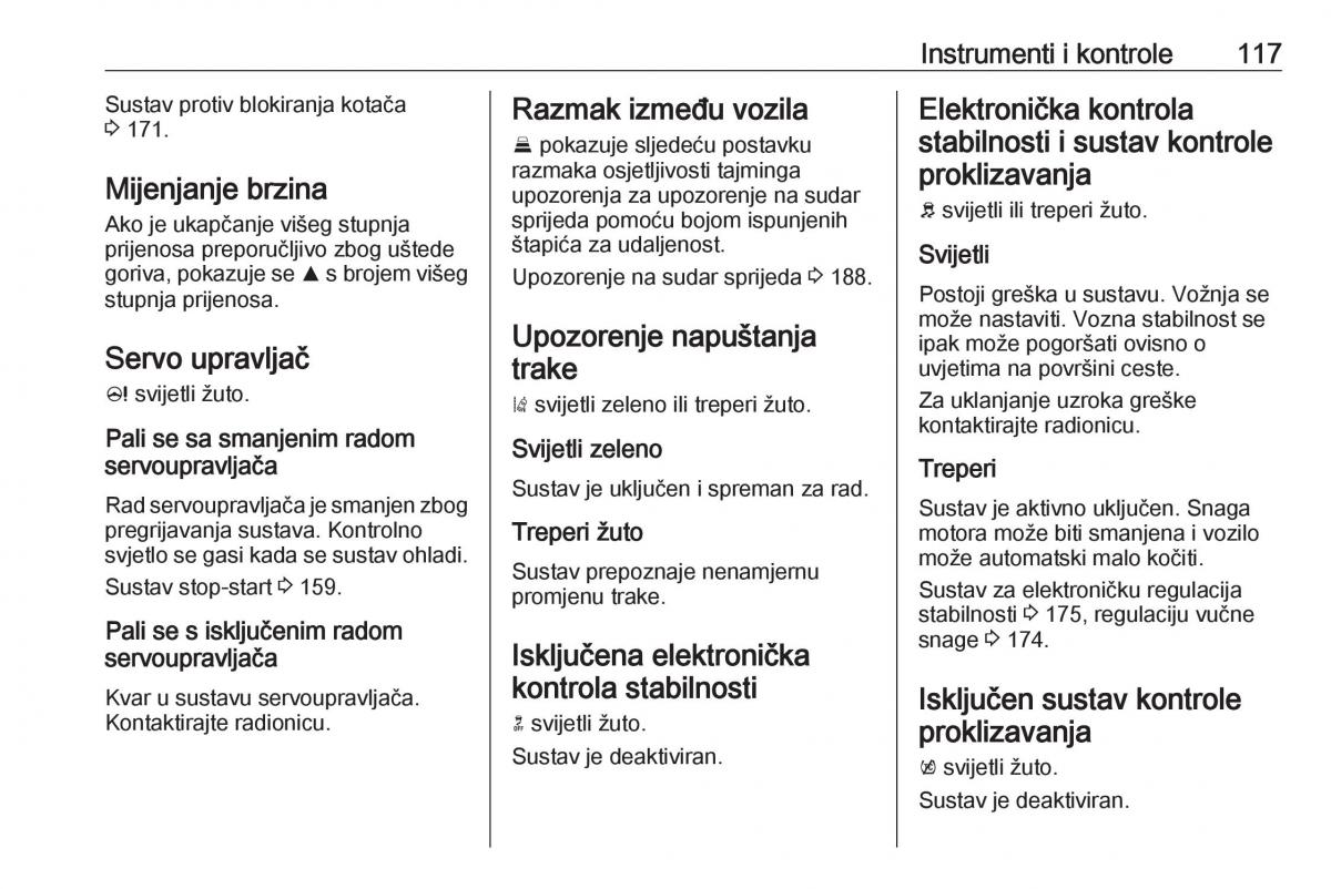 Opel Zafira C FL vlasnicko uputstvo / page 119