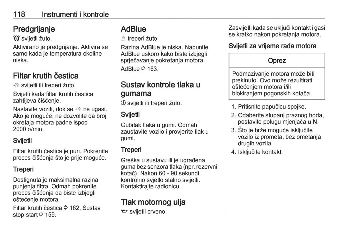 Opel Zafira C FL vlasnicko uputstvo / page 120