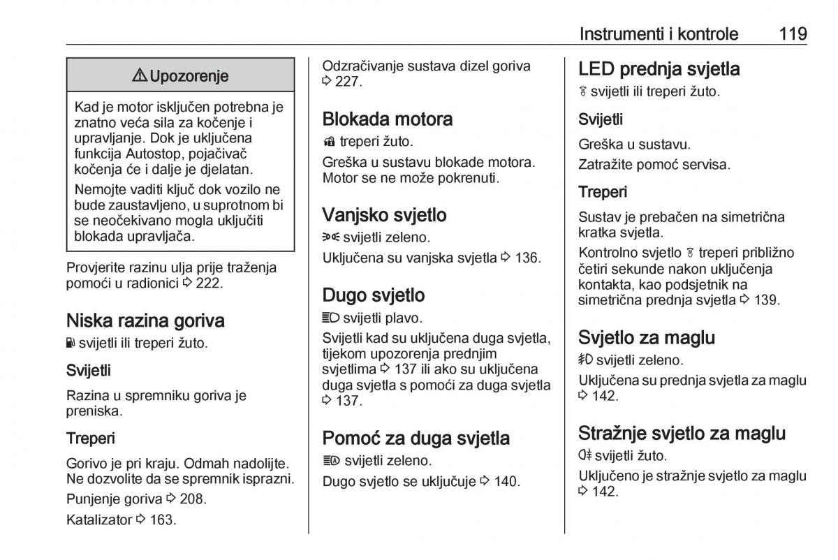 Opel Zafira C FL vlasnicko uputstvo / page 121