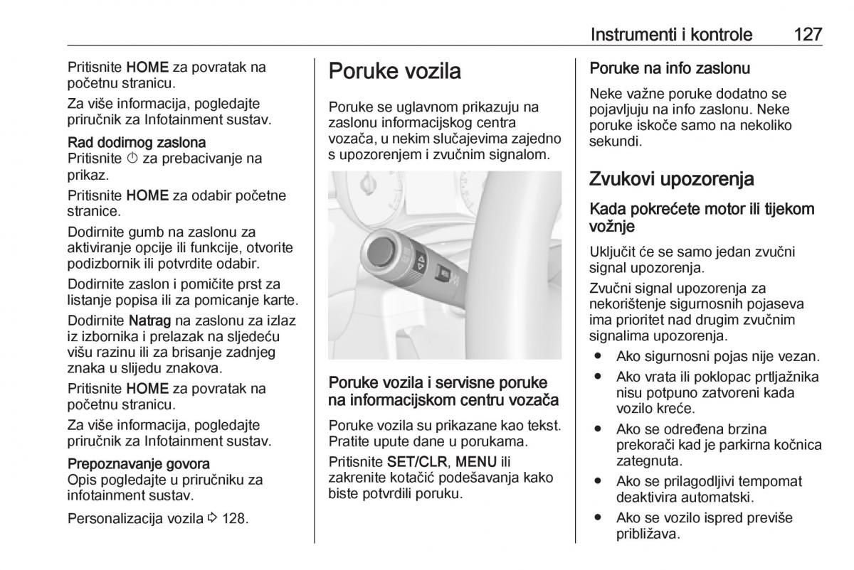 Opel Zafira C FL vlasnicko uputstvo / page 129