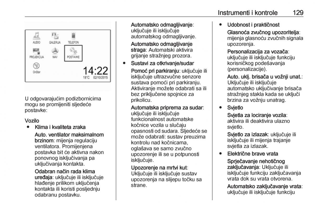 Opel Zafira C FL vlasnicko uputstvo / page 131