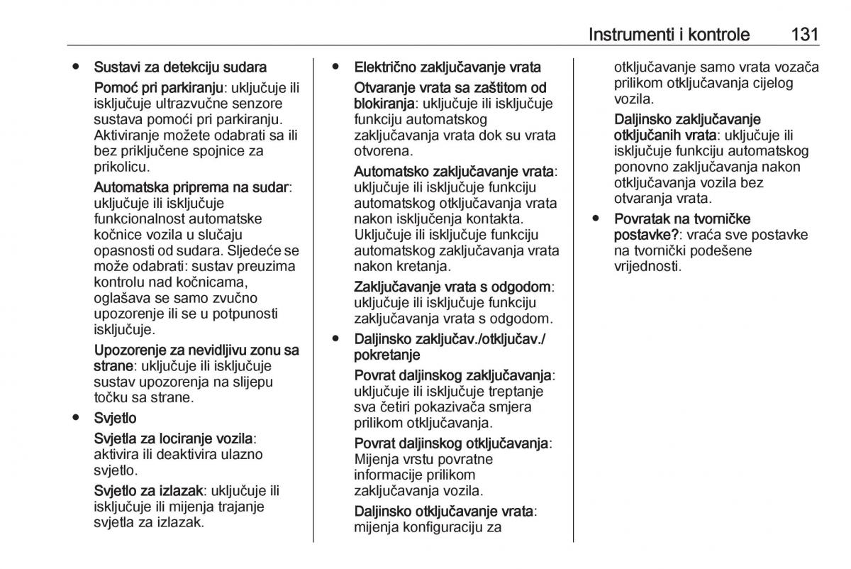 Opel Zafira C FL vlasnicko uputstvo / page 133