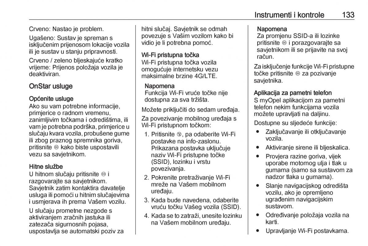 Opel Zafira C FL vlasnicko uputstvo / page 135