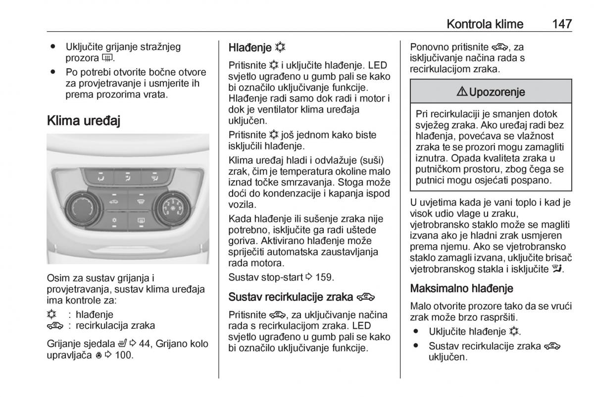 Opel Zafira C FL vlasnicko uputstvo / page 149