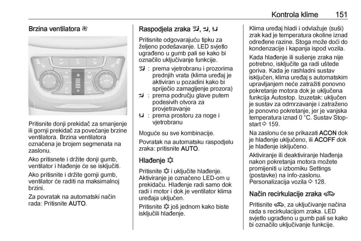 Opel Zafira C FL vlasnicko uputstvo / page 153