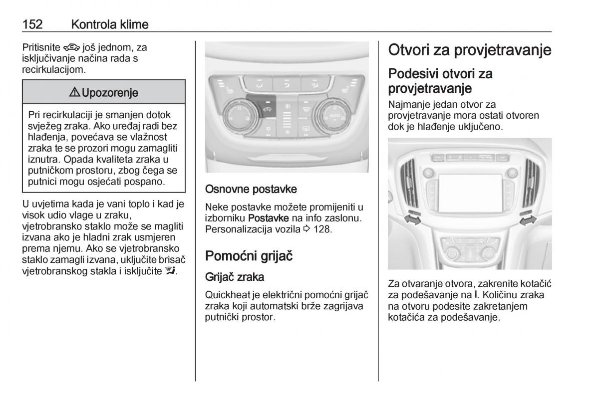 Opel Zafira C FL vlasnicko uputstvo / page 154