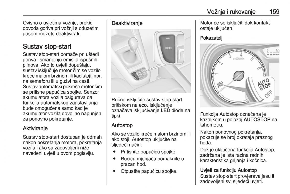 Opel Zafira C FL vlasnicko uputstvo / page 161