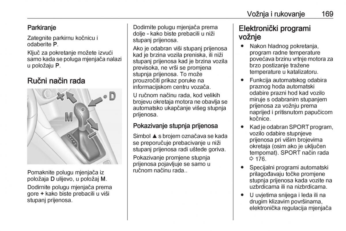 Opel Zafira C FL vlasnicko uputstvo / page 171