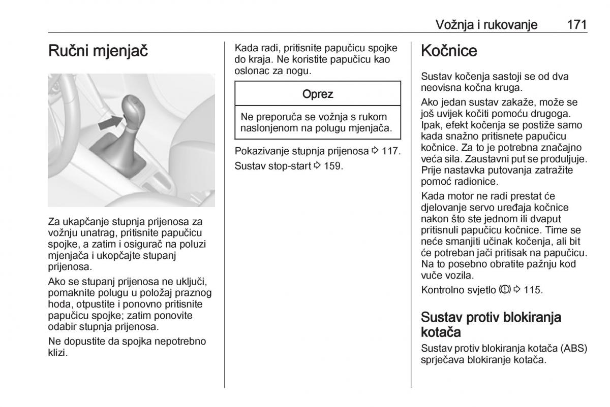 Opel Zafira C FL vlasnicko uputstvo / page 173