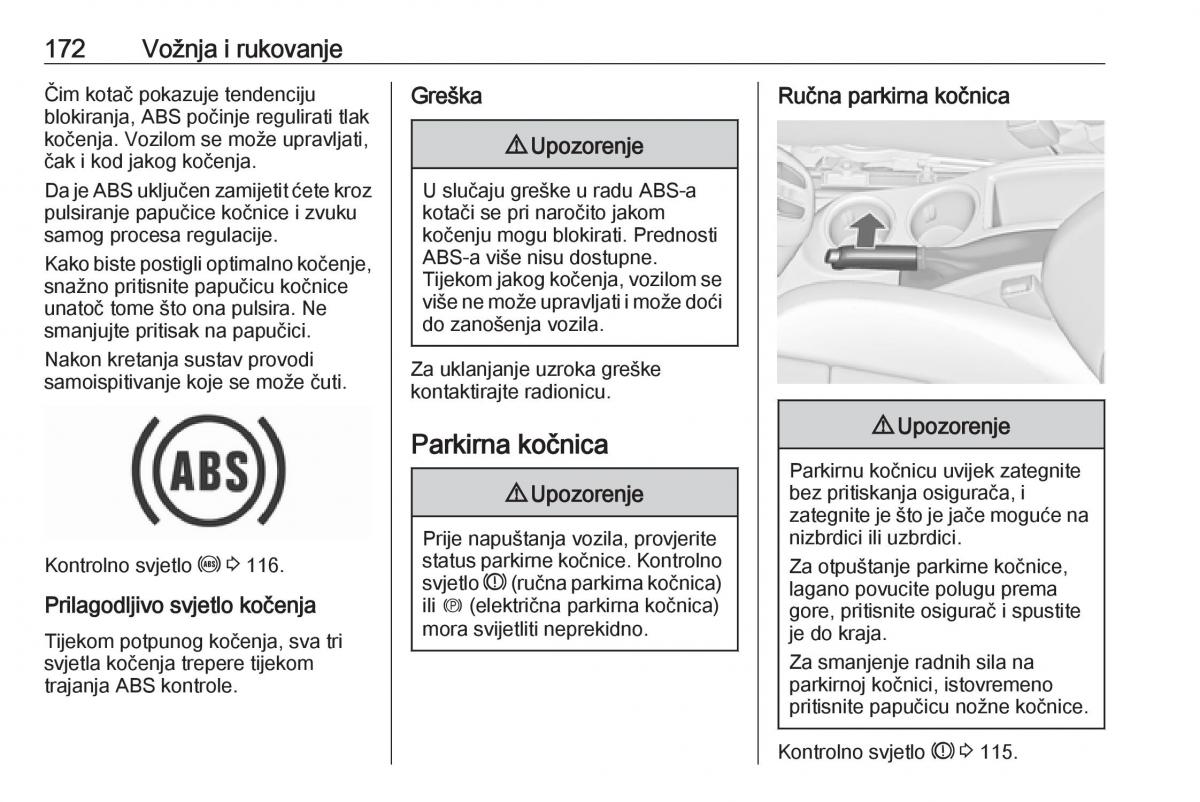 Opel Zafira C FL vlasnicko uputstvo / page 174