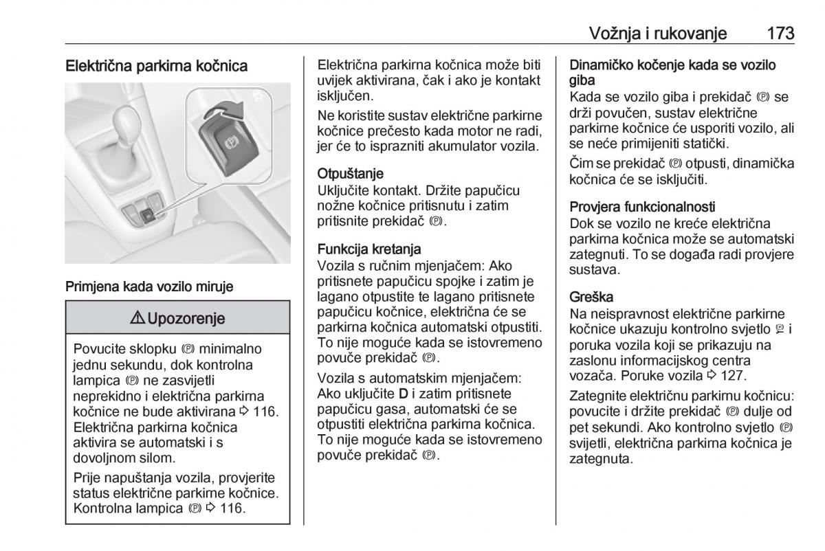 Opel Zafira C FL vlasnicko uputstvo / page 175