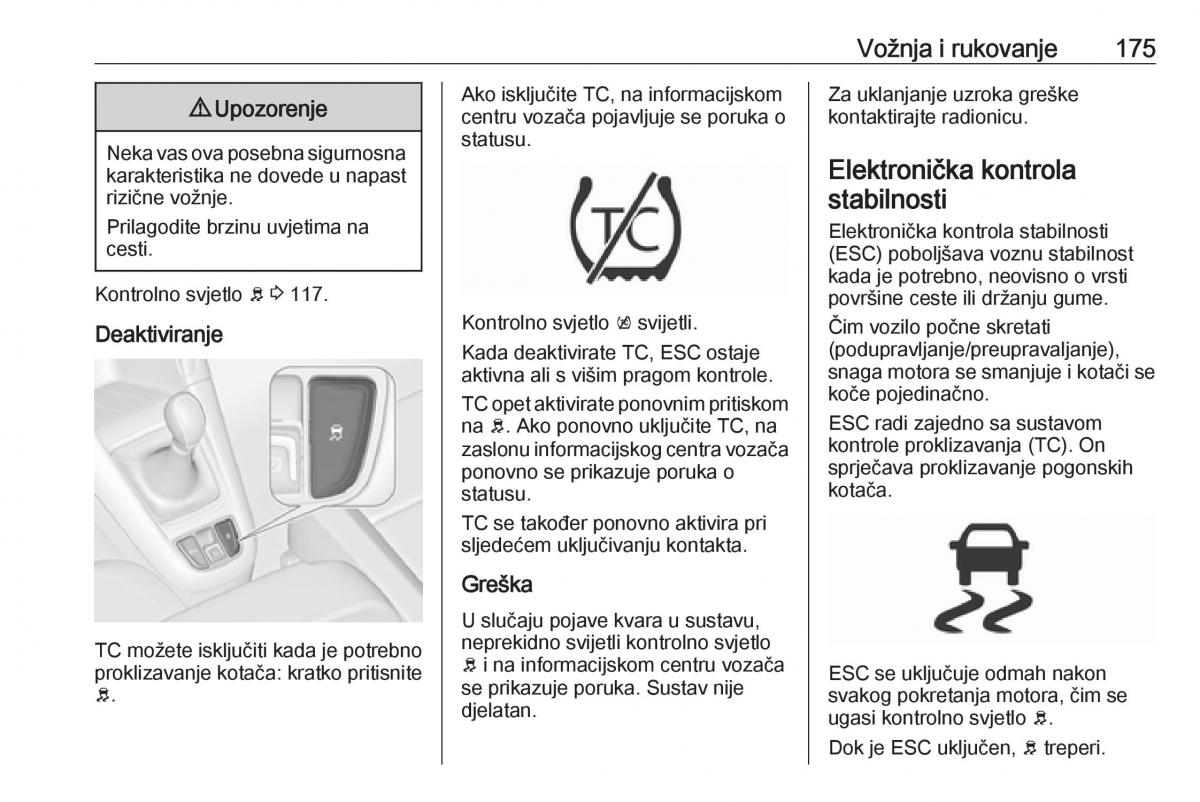 Opel Zafira C FL vlasnicko uputstvo / page 177