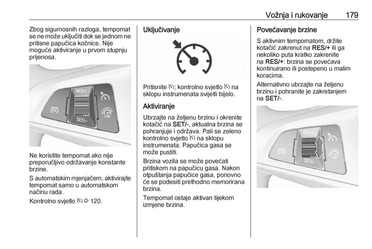 Opel Zafira C FL vlasnicko uputstvo / page 181