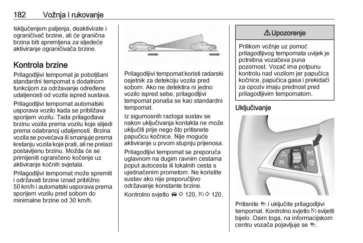 Opel Zafira C FL vlasnicko uputstvo / page 184