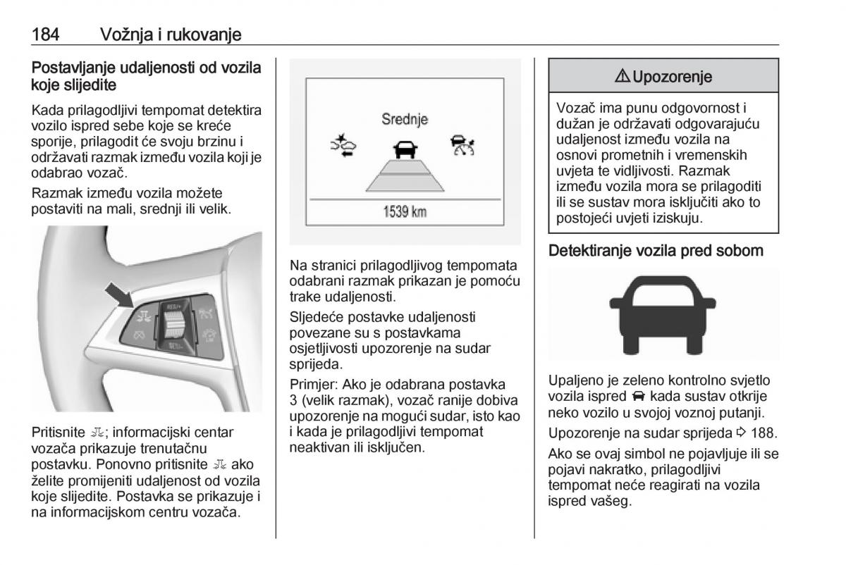 Opel Zafira C FL vlasnicko uputstvo / page 186