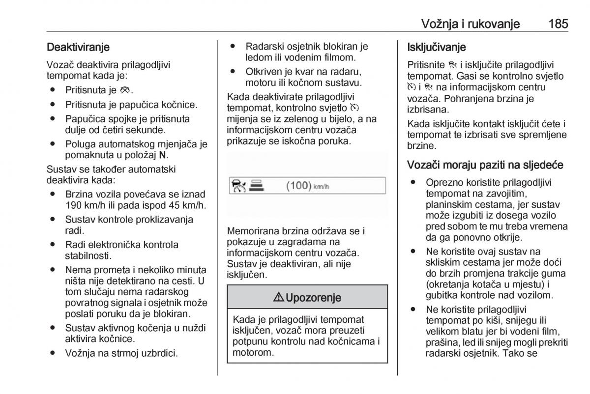 Opel Zafira C FL vlasnicko uputstvo / page 187