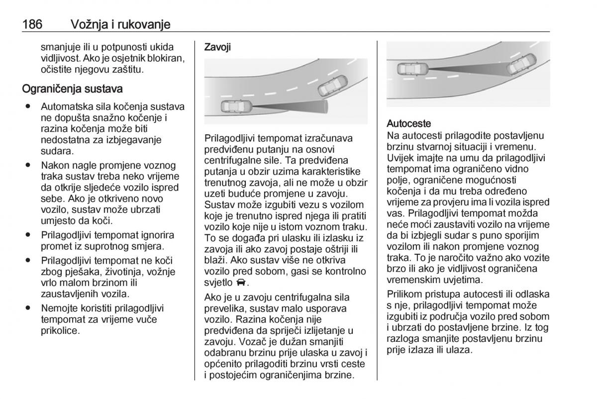 Opel Zafira C FL vlasnicko uputstvo / page 188