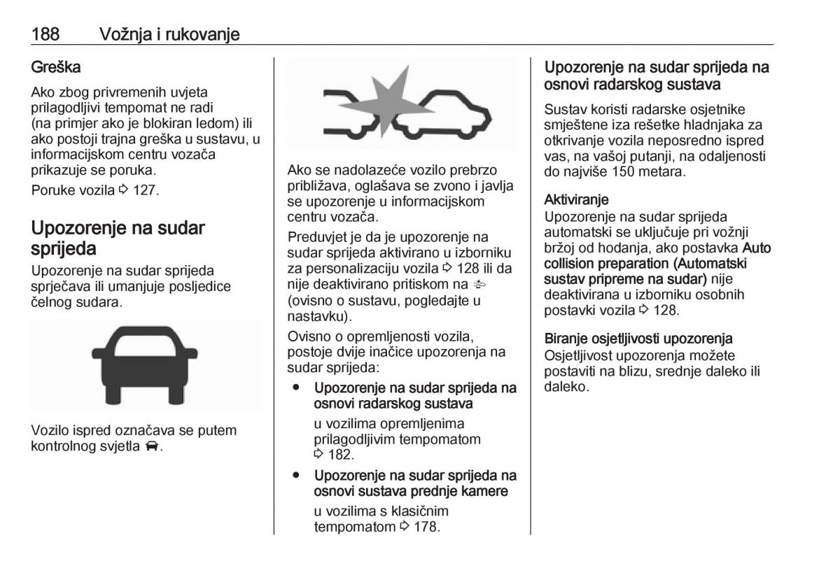 Opel Zafira C FL vlasnicko uputstvo / page 190