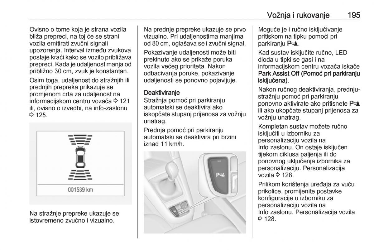 Opel Zafira C FL vlasnicko uputstvo / page 197