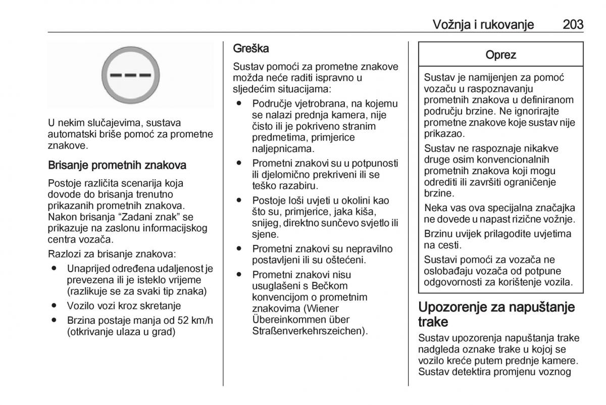 Opel Zafira C FL vlasnicko uputstvo / page 205