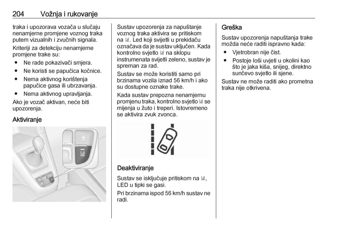 Opel Zafira C FL vlasnicko uputstvo / page 206