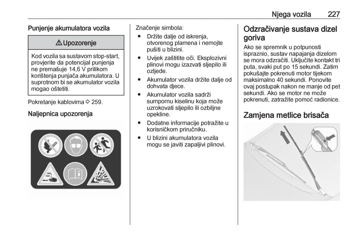 Opel Zafira C FL vlasnicko uputstvo / page 229