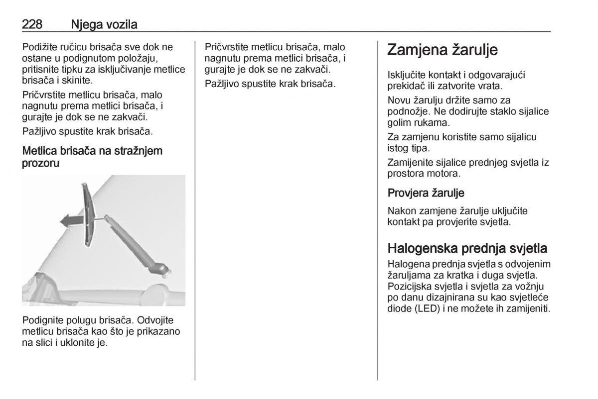 Opel Zafira C FL vlasnicko uputstvo / page 230