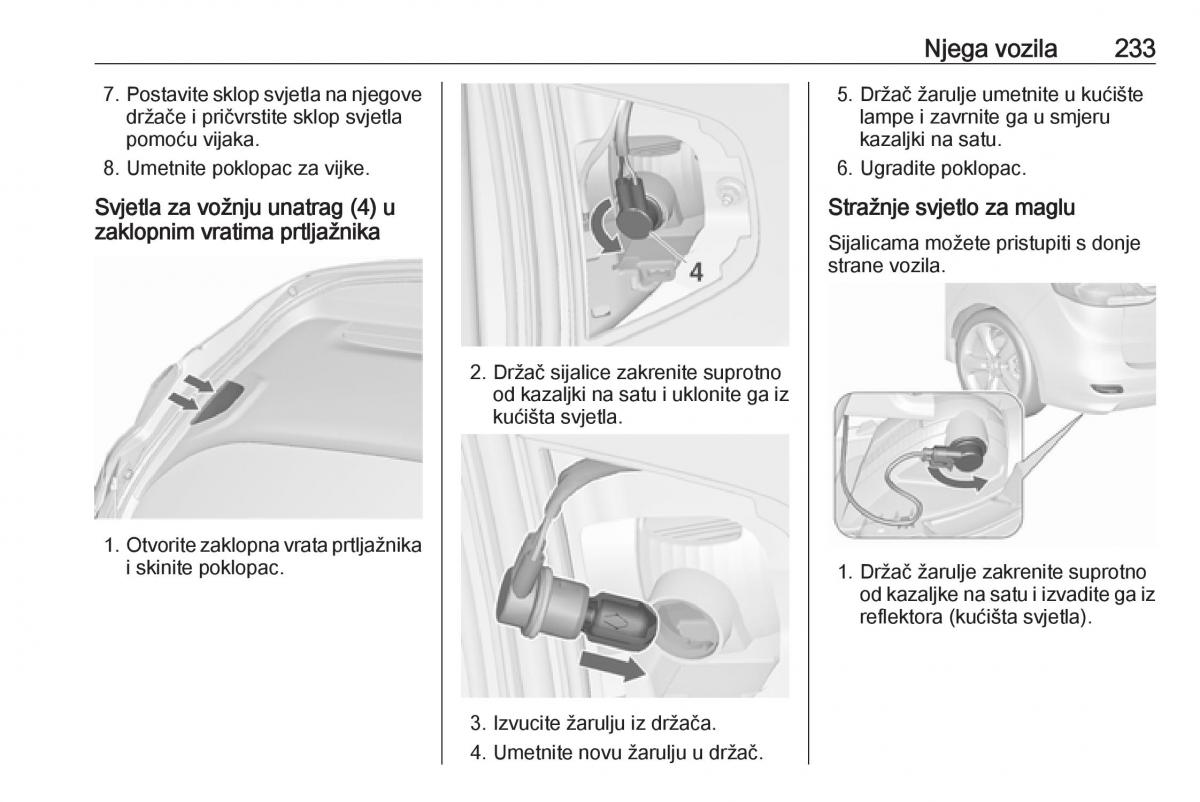 Opel Zafira C FL vlasnicko uputstvo / page 235