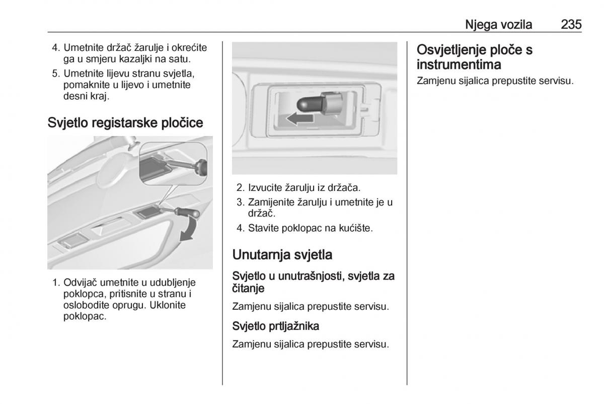 Opel Zafira C FL vlasnicko uputstvo / page 237