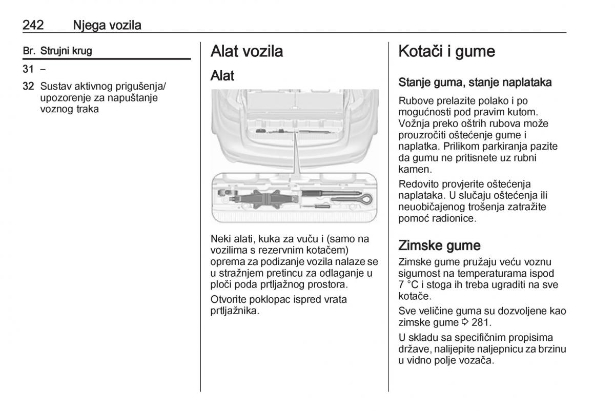 Opel Zafira C FL vlasnicko uputstvo / page 244