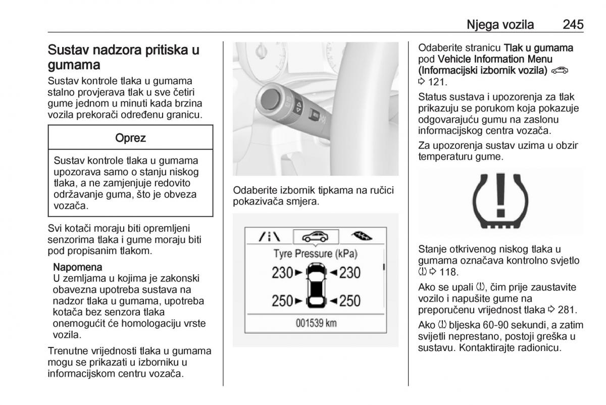 Opel Zafira C FL vlasnicko uputstvo / page 247