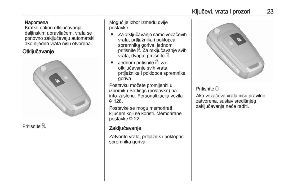 Opel Zafira C FL vlasnicko uputstvo / page 25