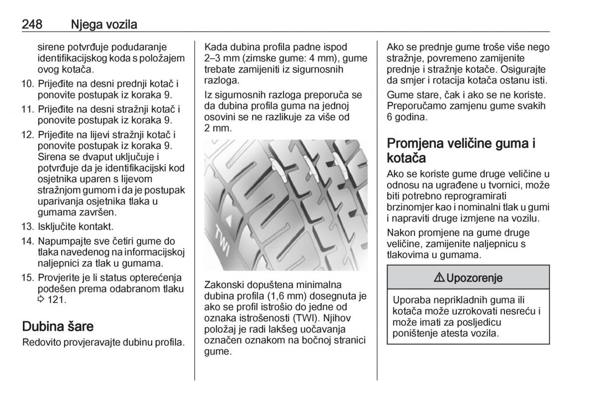 Opel Zafira C FL vlasnicko uputstvo / page 250